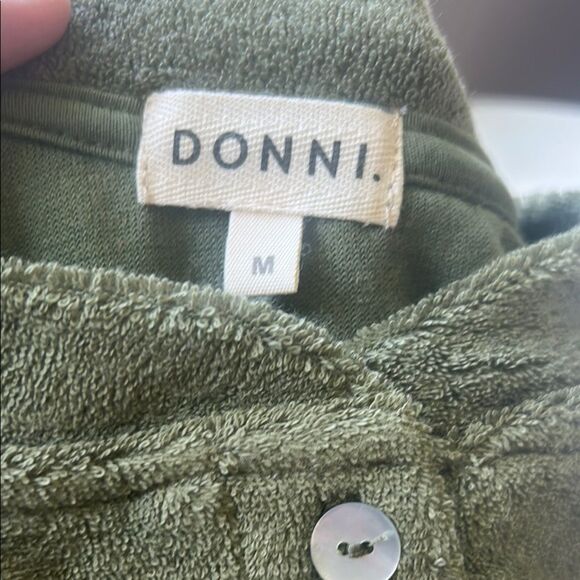 New DONNI. Basil Green Terry Sweatshirt Medium - Picture 3 of 4